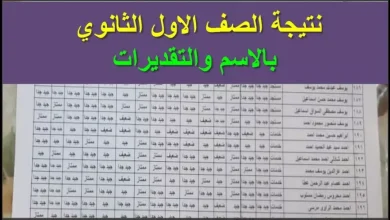 ظهور نتيجة الصف الأول الثانوي