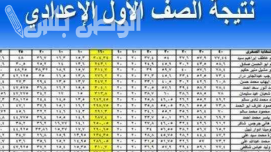 مجموع درجات الصف الأول الإعدادي 2025