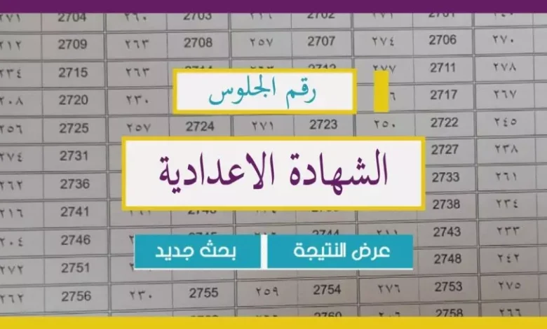 نتيجة الشهادة الاعدادية الترم الاول