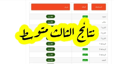 رابط نتائج الثالث المتوسط