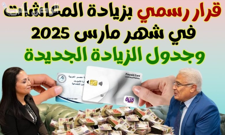 زيادة المعاشات في مارس