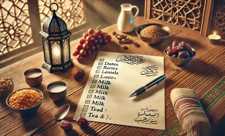 قائمة المقاضي الأساسية لشهر رمضان