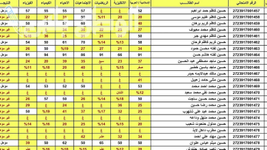 نتائج الثالث متوسط الدور الاول 2025