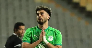 طرد صلاح محسن فى مباراة المصرى والاتحاد الليبى والنتيجة 2-0