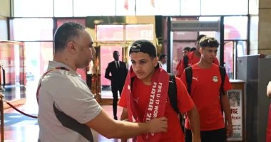 استقبال مميز لبعثة منتخب مصر للناشئين في مقر الإقامة بكأس استقبال خاص لبعثة منتخب مصر للناشئين فى مقر الإقامة بكأس العالم بقطر