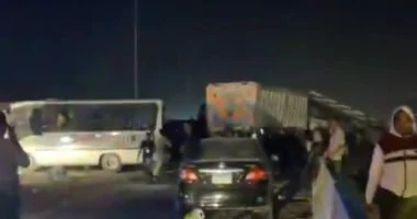 الاستماع لأقوال شهود العيان بحادث تصادم طريق السويس الصحراوى