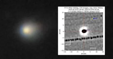 شاهد المذنب 3I/ATLAS يذوب ويطلق مواده نحو الشمس فى صورة تلسكوبية