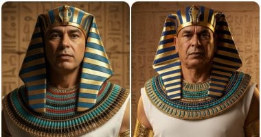 حسام وإبراهيم حسن يرتديان الزي الفرعوني في احتفالية افتتاح المتحف حسام وإبراهيم حسن بالزى الفرعونى احتفالا بافتتاح المتحف المصرى الكبير