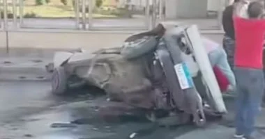 أوناش المرور ترفع حطام حادث تصادم طريق السويس الصحراوى