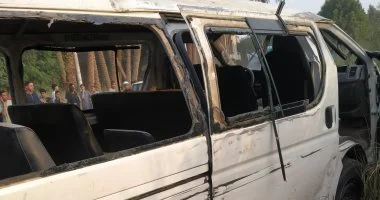 إصابة 6 أشخاص فى حادث انقلاب ميكروباص على طريق بنها شبرا الحر بالقليوبية