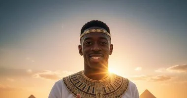 عثمان ديمبيلي يحتفل بافتتاح المتحف المصرى الكبير بالزي الفرعوني