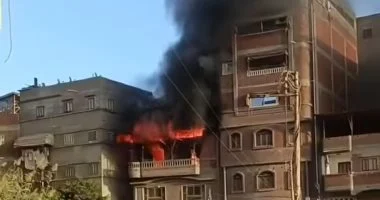 إصابة ربة منزل فى حريق شقة سكنية بمنطقة أوسيم