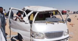 مصرع 7 أشخاص وإصابة 7 آخرين فى حادث انقلاب ميكروباص بطريق الكريمات فى أطفيح