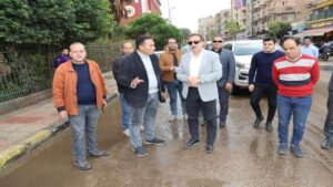 محافظ المنوفية في جولة ميدانية لمتابعة شفط مياه الأمطار من الشوارع