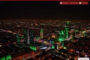 إضاءات خضراء تزين الرياض احتفاءً بمبادرة السعودية