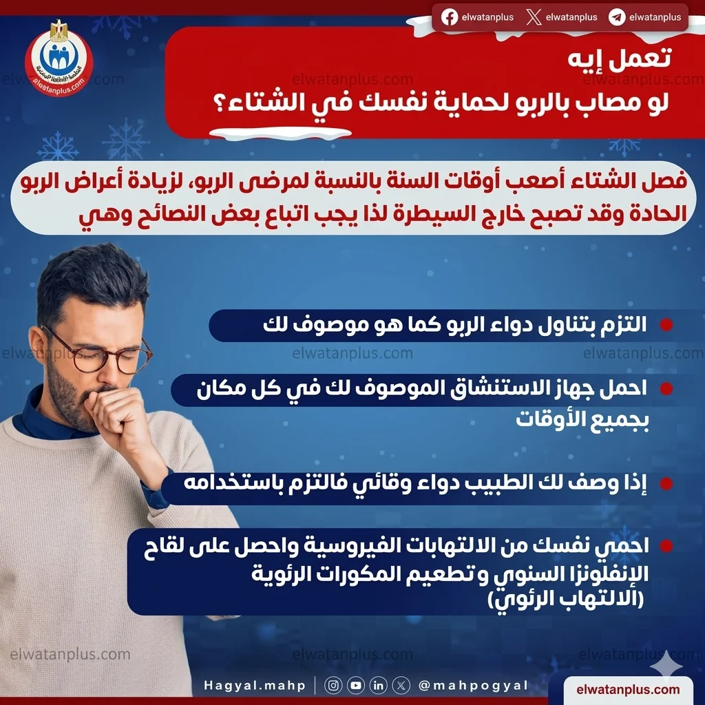 تحذيرات صحية من تفاقم نوبات الربو في الشتاء وضرورة الالتزام بالعلاج
